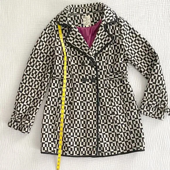 Tulle Checked Black and White Coat (Sz. L) - Picture 6 of 11